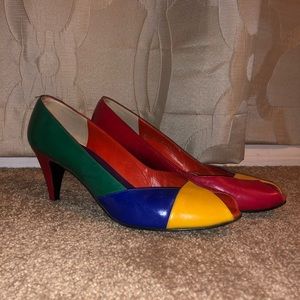 Bruno Magli Vintage Color-block Leather Heels